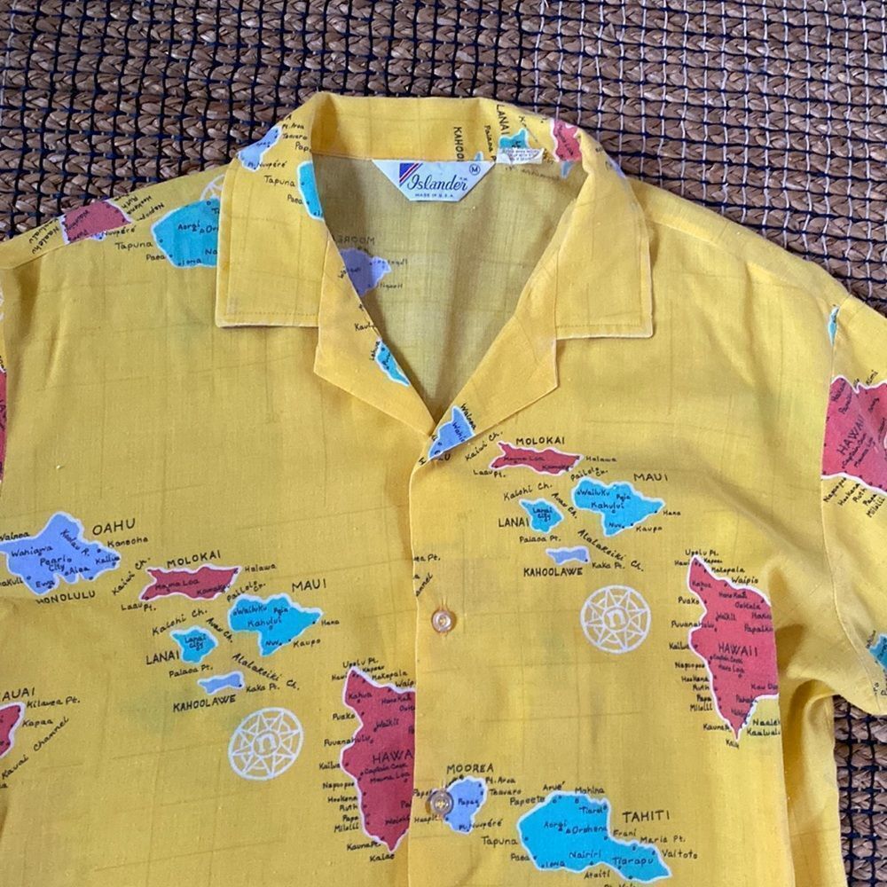 Vintage Islander Hawaiian Yellow Blouse